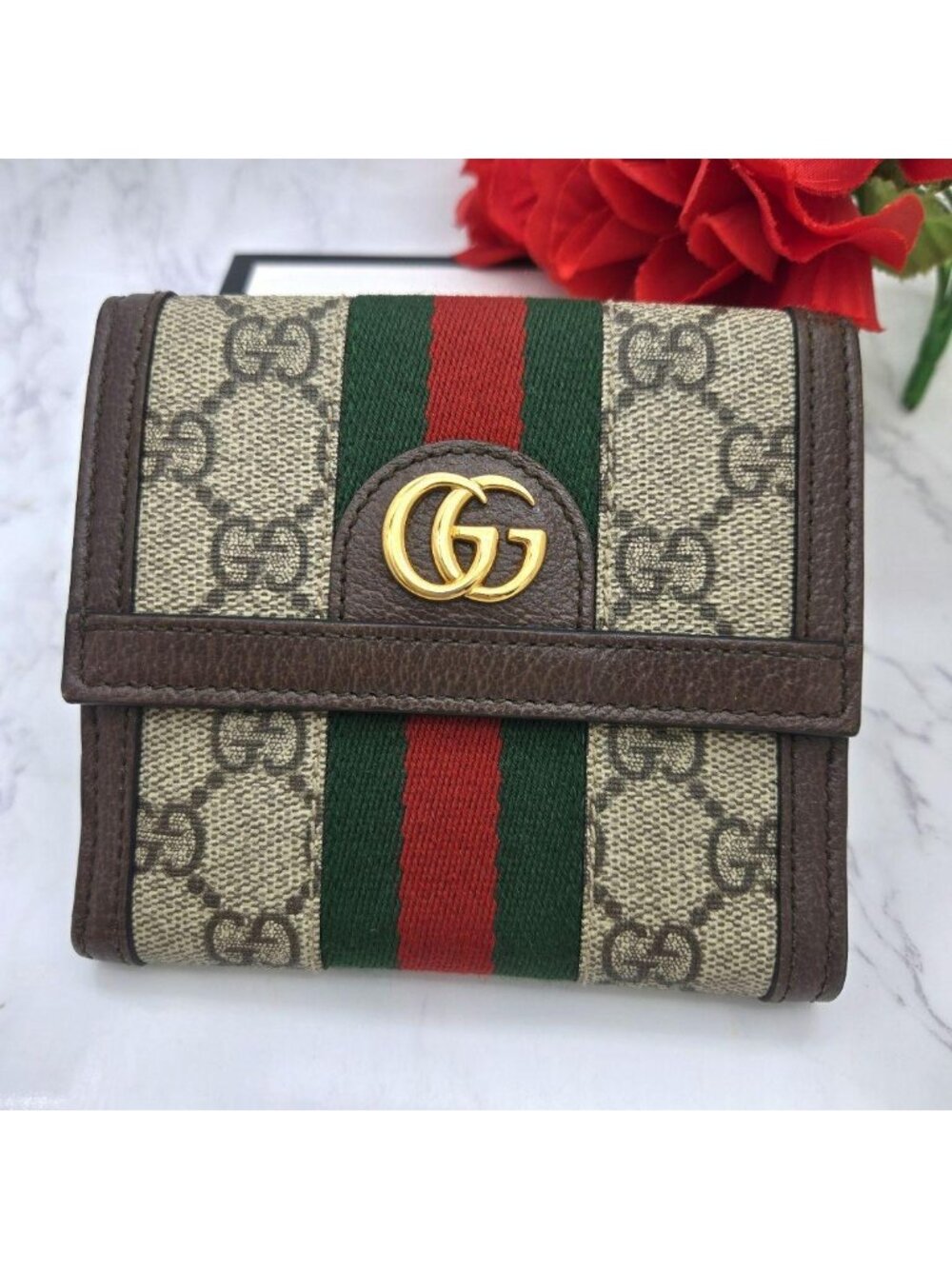 Gucci Fold Wallet GG Ophidia Sherry Line
